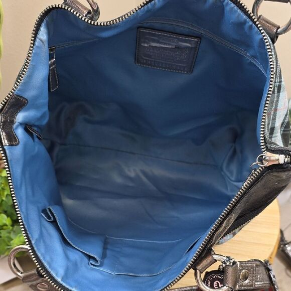 Coach Poppy Tartan Glamour Tote with Matching Wallet - Picture 12 of 16